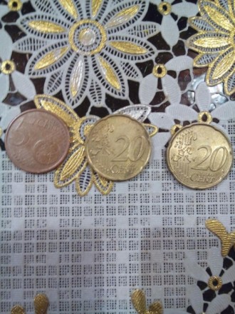 Монеты 5Euro cent-2003 года;20Euro cent-2002 года. Звоните предлагайте цены.. . фото 2
