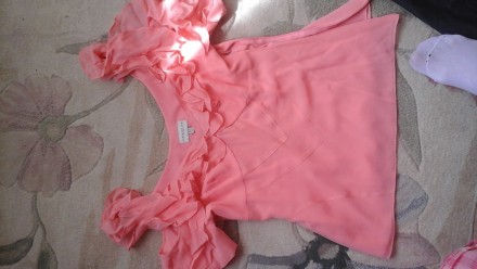 Нежная блуза новая коралово-персиковый цвет. Размер 46. Цена 300 грн. Тел 099404. . фото 3