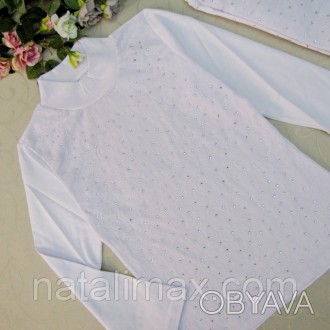 Кофточка- блузка (водолазка)  из трикотажа   школьная для девочек.
Производство. . фото 1