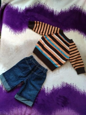 В комплект входят:свитер - состав 100% хлопок,мягенький и стильный на пуговичках. . фото 3
