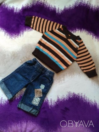 В комплект входят:свитер - состав 100% хлопок,мягенький и стильный на пуговичках. . фото 1
