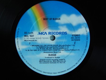 Budgie ‎– Best Of Budgie

Label:
MCA Records ‎– MCL 1637
Format:
Vinyl, LP,. . фото 5