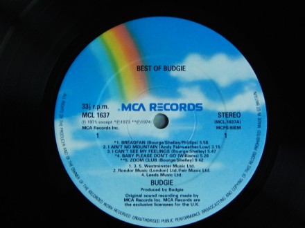 Budgie ‎– Best Of Budgie

Label:
MCA Records ‎– MCL 1637
Format:
Vinyl, LP,. . фото 4