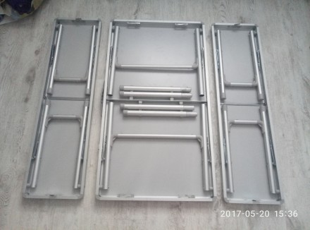 Каркас алюминиевый, столешница ламинированная ДВП, размер стола: 90х50х70 см .
. . фото 4