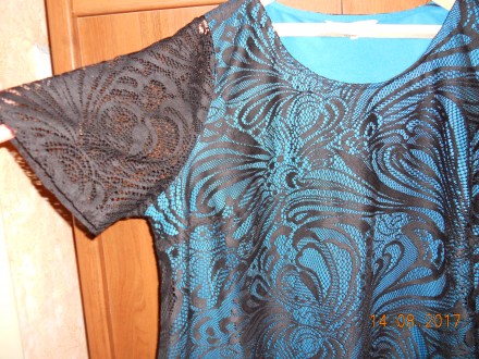 Нарядная блуза ANN HARVEY большого размера(26) 100% полиамид.ПОГ 66см ПОБ 73см д. . фото 4