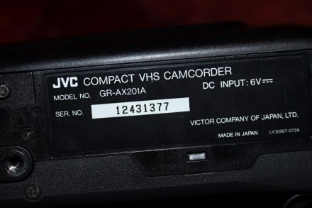 VHS видеокамера JVC GR-AX201. Камера оригинальная, производство Япония. Полность. . фото 4