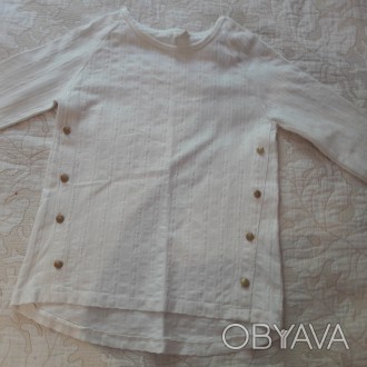 Блузка для девочки нежного кремового цвета рост 154-158см Zara хлопок, очень мяг. . фото 1