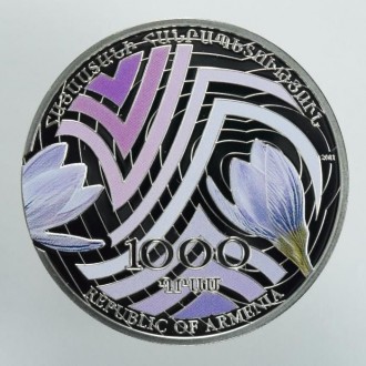 Страна : Армения Год : 2011 Номинал : 1000 драм Метал : Серебро 925 пробы Вес : . . фото 2
