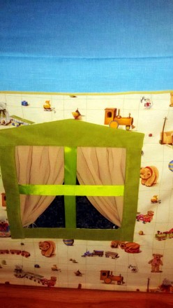 Детский домик из коттона и льна можно стирать,шторки на входе в домик и на окошк. . фото 3