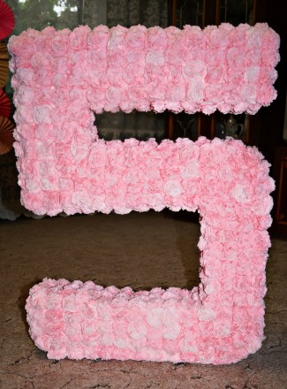 Самодельная цифра "5" для девочки.
Сделана из пенопласта и салфеток. Розочками . . фото 2