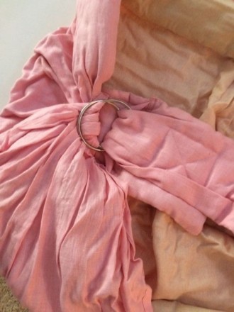 Слинг розовый, ткань лён, почти новый. . фото 5
