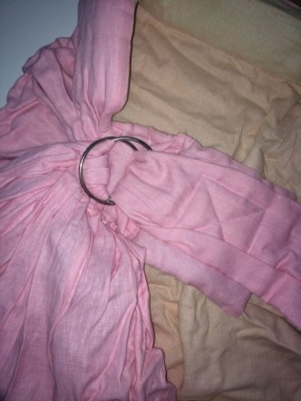 Слинг розовый, ткань лён, почти новый. . фото 3