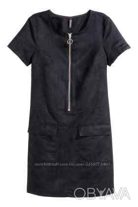 Продам новое платье НМ. Размер UK 10 (36) Цвет черный Материал "под замш" Замеры. . фото 1