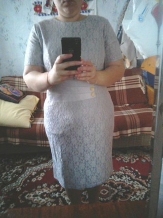 Женское серое платье 54 размера. Било одето всего пару раз.. . фото 5