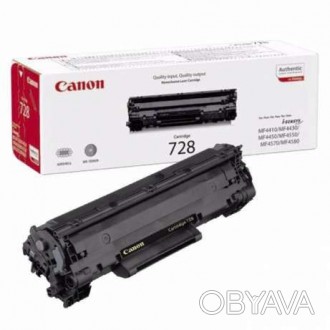 Відновлений оригінальний картридж Canon 728. Картридж заправлений тонером і упак. . фото 1