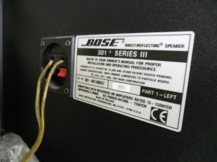 Акустика Bose-301-Series-III-Main-Stereo-Speakers 
ПАРАМЕТРЫ:

Состояние : б/. . фото 4