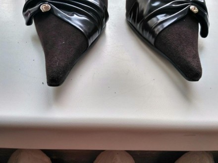 Туфли 38 размера, тёмно коричневые, замша, каблук 7 см, очень удобные. Приходите. . фото 2
