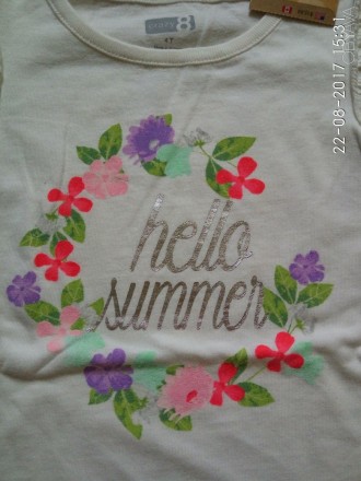 Нова чудова футболка (майка) для дівчинки на літо, 100% бавовна, фірми Crazy 8. . . фото 3