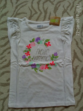 Нова чудова футболка (майка) для дівчинки на літо, 100% бавовна, фірми Crazy 8. . . фото 2