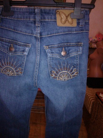 джинсы на девочку 8-9 лет, состояние хорошее без дефектов!. . фото 6