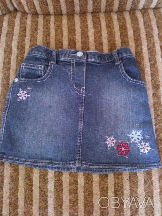 Классная джинсовая юбочка на девочку  3-5 лет, состояние отличное!. . фото 1