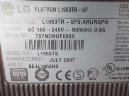 Модель:FLATRON L1953TR-SF в нормальном,рабочем состоянии.. . фото 2