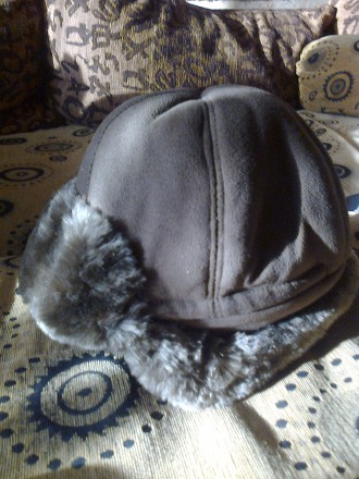 Вот такая себе мужская зимняя теплая шапка-мех искуственный, размер от 56 до 60 . . фото 3