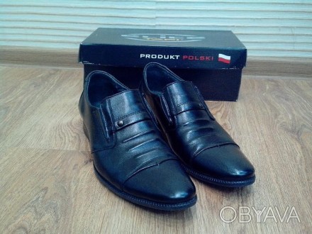 Продам мужские туфли, Польша, натуральная кожа. Обували один раз на выпускной. С. . фото 1