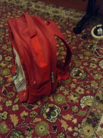 Рюкзак школьный для девочки, два больших отделения , два цвет красный, размеры Ш. . фото 4