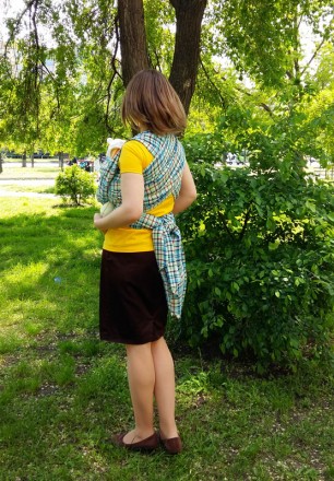Слінг-шарф з м'якої тканини вафельного плетення, двохсторонній.

100% бавовна,. . фото 4