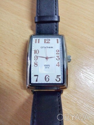 Мужские стильные часы на кожаном ремешке с минеральным стеклом. Эта модель часов. . фото 1