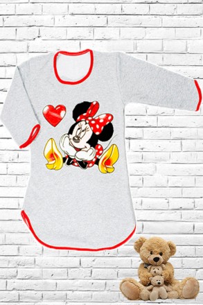 Детская ночная сорочка "Minnie" с рукавом три четверти. Из яркого трикотажного п. . фото 2