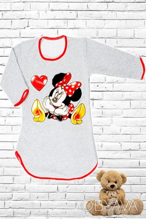 Детская ночная сорочка "Minnie" с рукавом три четверти. Из яркого трикотажного п. . фото 1