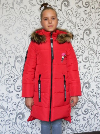 Детская куртка для девочки «Ника».
Цвета: бирюзовый, красный, пудра (светло-роз. . фото 2