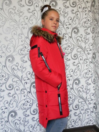 Детская куртка для девочки «Ника».
Цвета: бирюзовый, красный, пудра (светло-роз. . фото 3