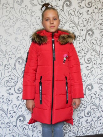 Детская куртка для девочки «Ника».
Цвета: бирюзовый, красный, пудра (светло-роз. . фото 1