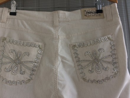 Новые джинсы-брюки, ткань тянется, расцветка под лён- молочного цвета. Посадка в. . фото 4