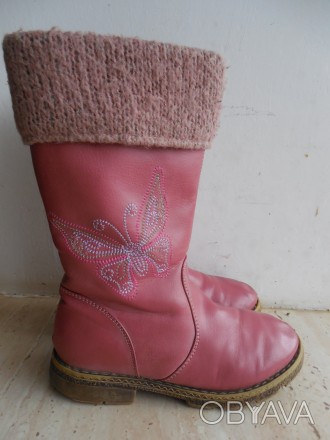 Демисезонные сапожки, розового цвета, производитель Bobbi Shoes. Материал кожзам. . фото 1