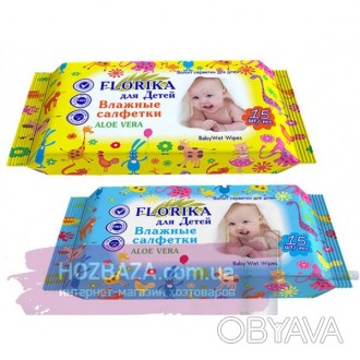 Влажные салфетки для детей ТМ «FLORIKA» Aloe Vera  - предназначены для очищения . . фото 1