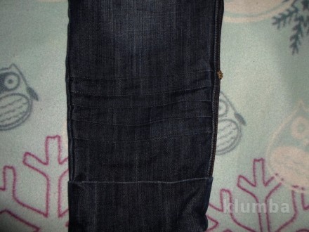 Капри джинсовые темно-синие потертые. ПОТ 38 см., ПОБ 52 см., длина по боковому . . фото 6