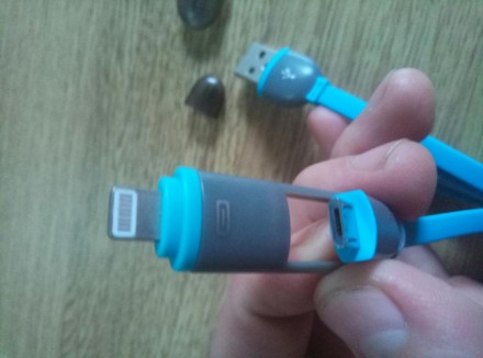 Зарядка micro USB для Android с переходником по lighting кабель для  Apple. Отли. . фото 6