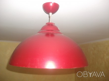 продам светильники металл-6 шт почти новые красные диаметр-38 см цена-500 за оди. . фото 1