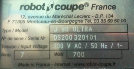 Продаю соковыжималку для твердых фруктов Robot Coupe J80 Ultra б/у, в отличном р. . фото 7