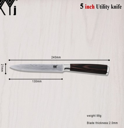 Профессиональный кухонный НАБОР ножей ШЕФ-ПОВАРА - количество 3 ножа (8 дюймов, . . фото 6