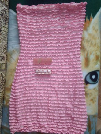 Розовое платье, длина 63 см, тянется хорошо, в подарок браслет на выбор.
Платиц. . фото 2
