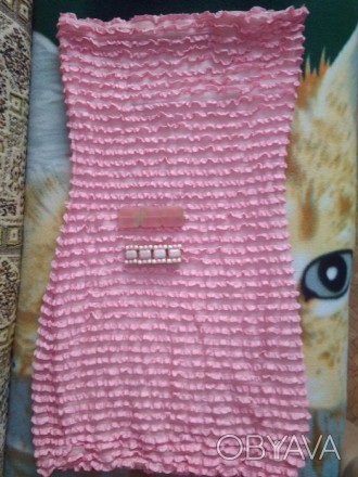 Розовое платье, длина 63 см, тянется хорошо, в подарок браслет на выбор.
Платиц. . фото 1