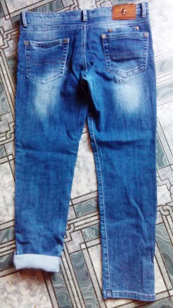 Оригинал. 
Женские джинсы-бойфренды philipp plein синего цвета с легкой теркой,. . фото 4