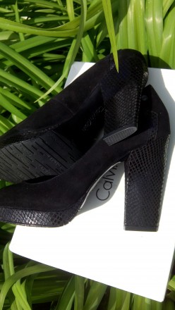 Новые туфли Calvin Klein -100% оригинал- со стильным каблуком, натуральный замш . . фото 4