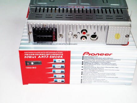 Технические характеристики автомагнитолы Pioneer 1093:

Размер: 1DIN, стандарт. . фото 6
