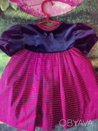 Продаю милое платичко для девочки на 1-2 годика! 
Верх платья сделан из синего . . фото 1